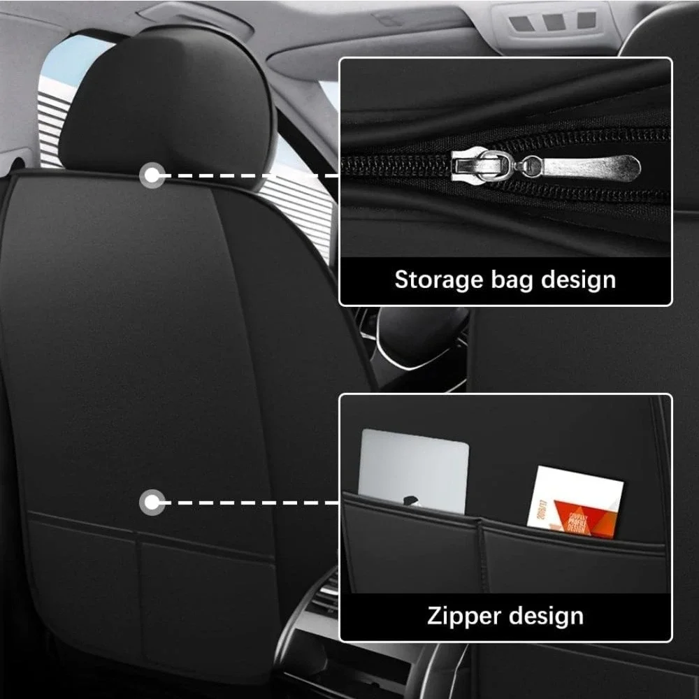 Leather Car Seat Covers‎ for Chevy Malibu Full Set Black & Gray